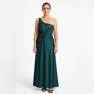 🎀 Chi Chi London Green One Shoulder Formal Dress 10 Mother of the Bride 🎀